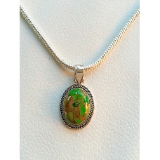 380 collier turquoise verte, argent sterling, 